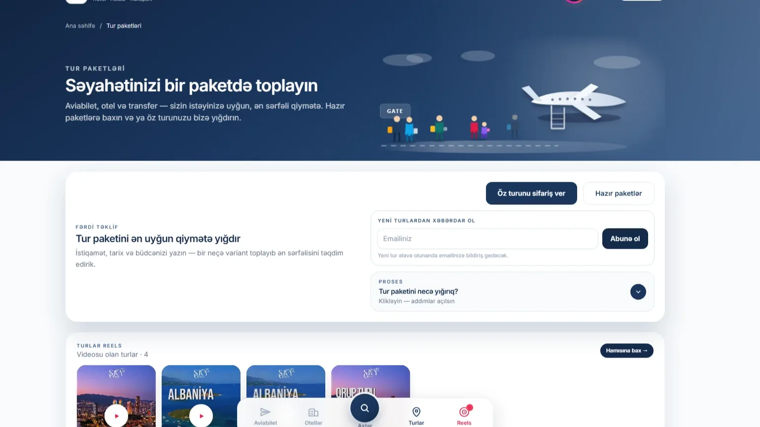 Turizm şirkəti üçün e-ticarət və bron sistemi: Sky Group Travel — 4