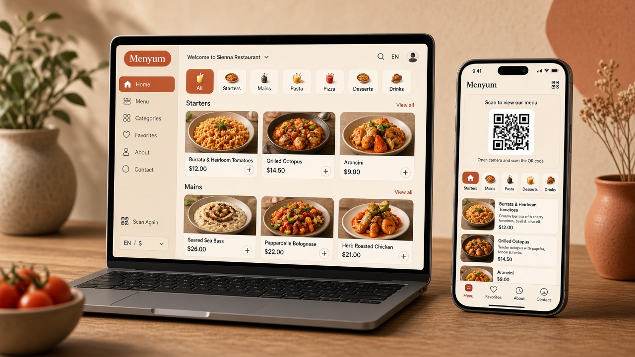 Menyum — QR Menyu Sistemi — Code Symphony hazır SaaS məhsulu, Bakı