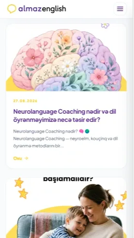 Almaz English – Onlayn İngilis Dili Təhsili və Resurs Platforması — mobil 3 | Code Symphony