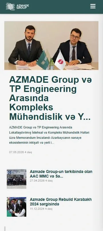Azmade Group - Korporativ Veb Sayt — mobil 3 | Code Symphony