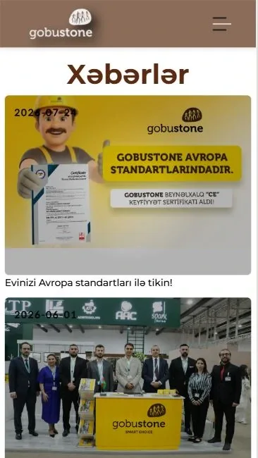 Gobustone.az - Məsaməli Hörgü Blokları və İnşaat Materialları Veb Saytı — mobil 3 | Code Symphony