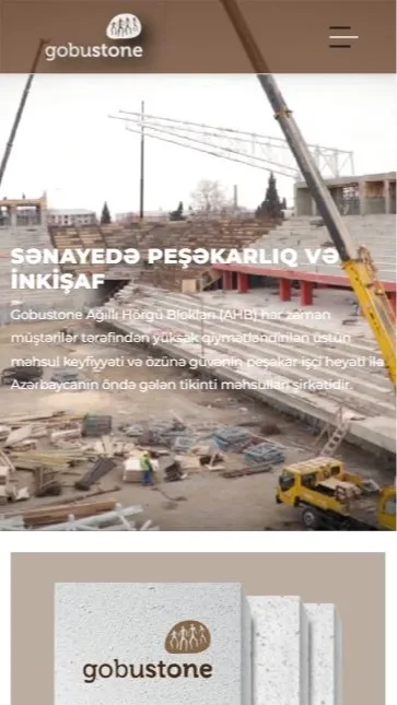 Gobustone.az - Məsaməli Hörgü Blokları və İnşaat Materialları Veb Saytı — mobil