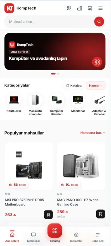 Komptech.az - Kompüter, İT Avaranlıqları və Xidmətləri E-Ticarət Platforması — mobil