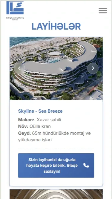 LLS MMC – Yükqaldırma, Logistika və Anbarlama Xidmətləri Veb Saytı — mobil 3 | Code Symphony