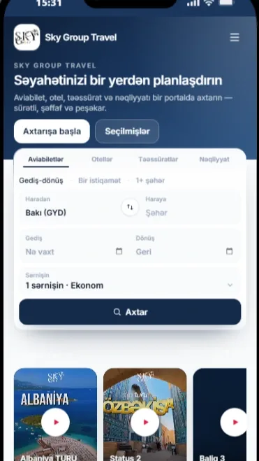 Sky Group Travel — mobil