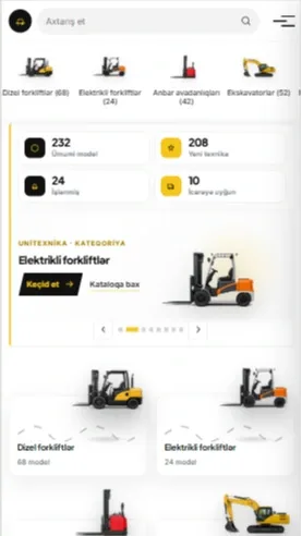 UniTexnika – Sənaye Texnikası Satışı, İcarəsi və Servis Platforması — mobil