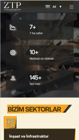 ZTP – Zəyəm Texnologiyalar Parkı Sənaye və İstehsalat Platforması — mobil 3 | Code Symphony