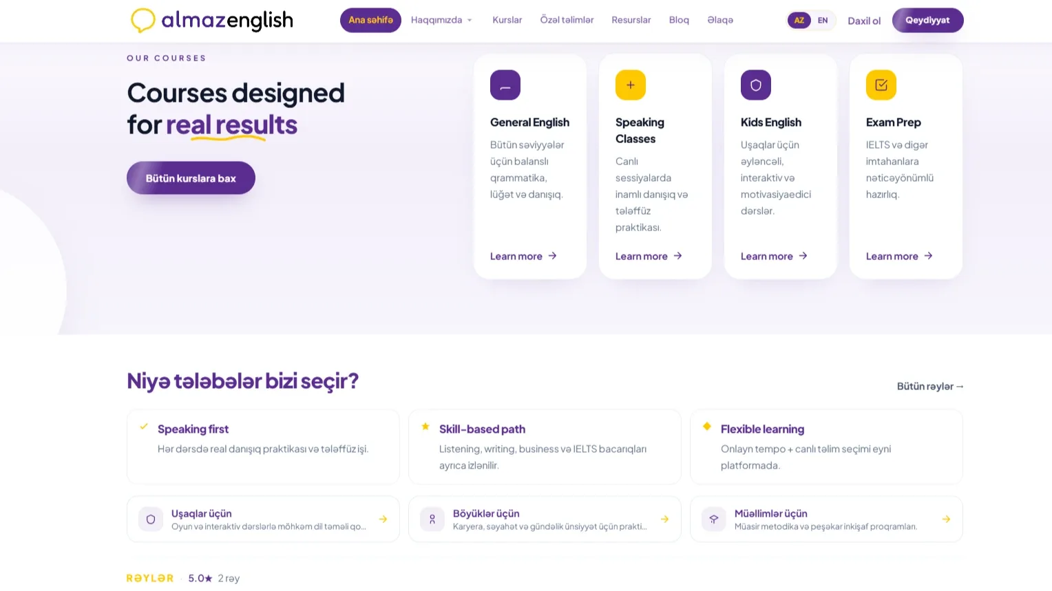 Almaz English – Onlayn İngilis Dili Təhsili və Resurs Platforması — 2 | Code Symphony Bakı