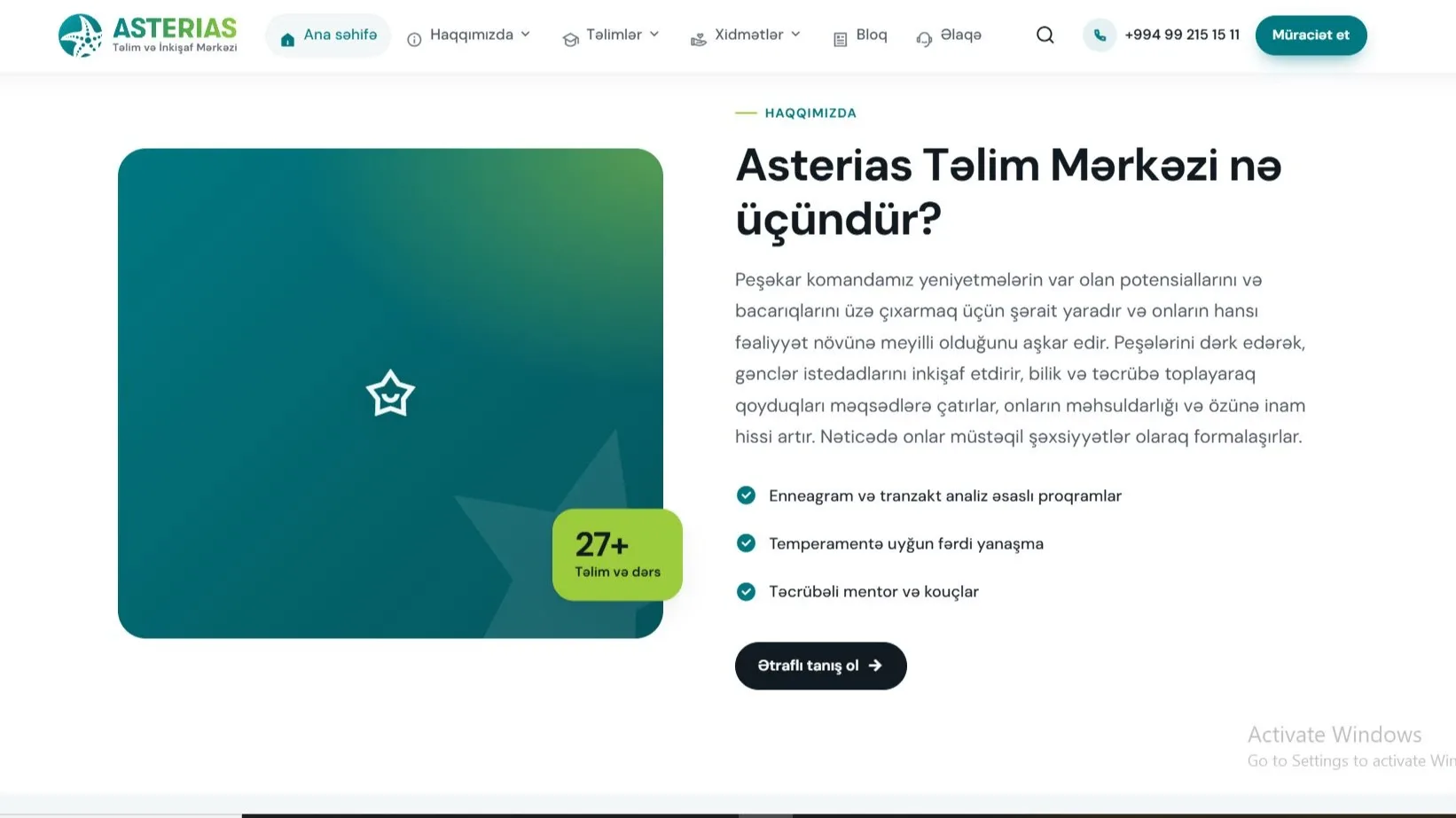 Asterias.az - Təlim, İnkişaf Mərkəzi və Kouçinq Platforması — 5 | Code Symphony Bakı
