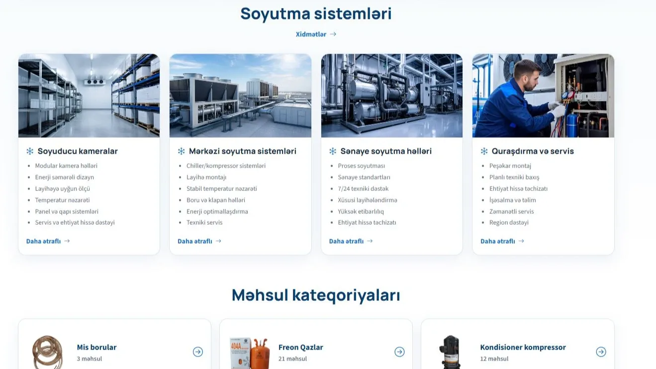 Aysberg.az - Peşəkar Soyutma Sistemləri və B2B E-Ticarət Platforması — 5 | Code Symphony Bakı