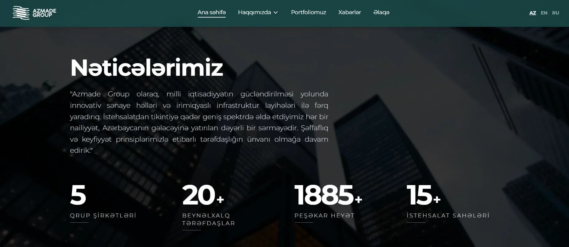 Azmade Group - Korporativ Veb Sayt — 3 | Code Symphony Bakı
