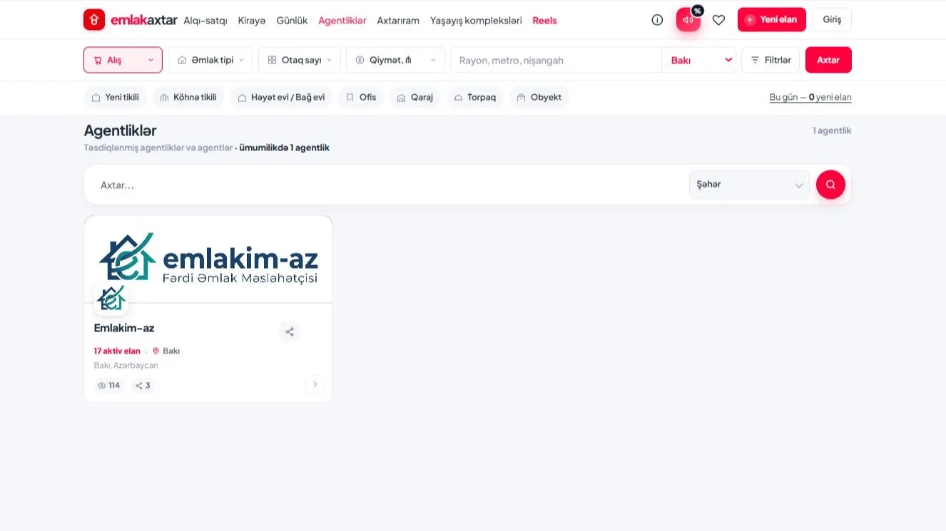 Emlakaxtar.az - Əmlak Platforması — 3 | Code Symphony Bakı