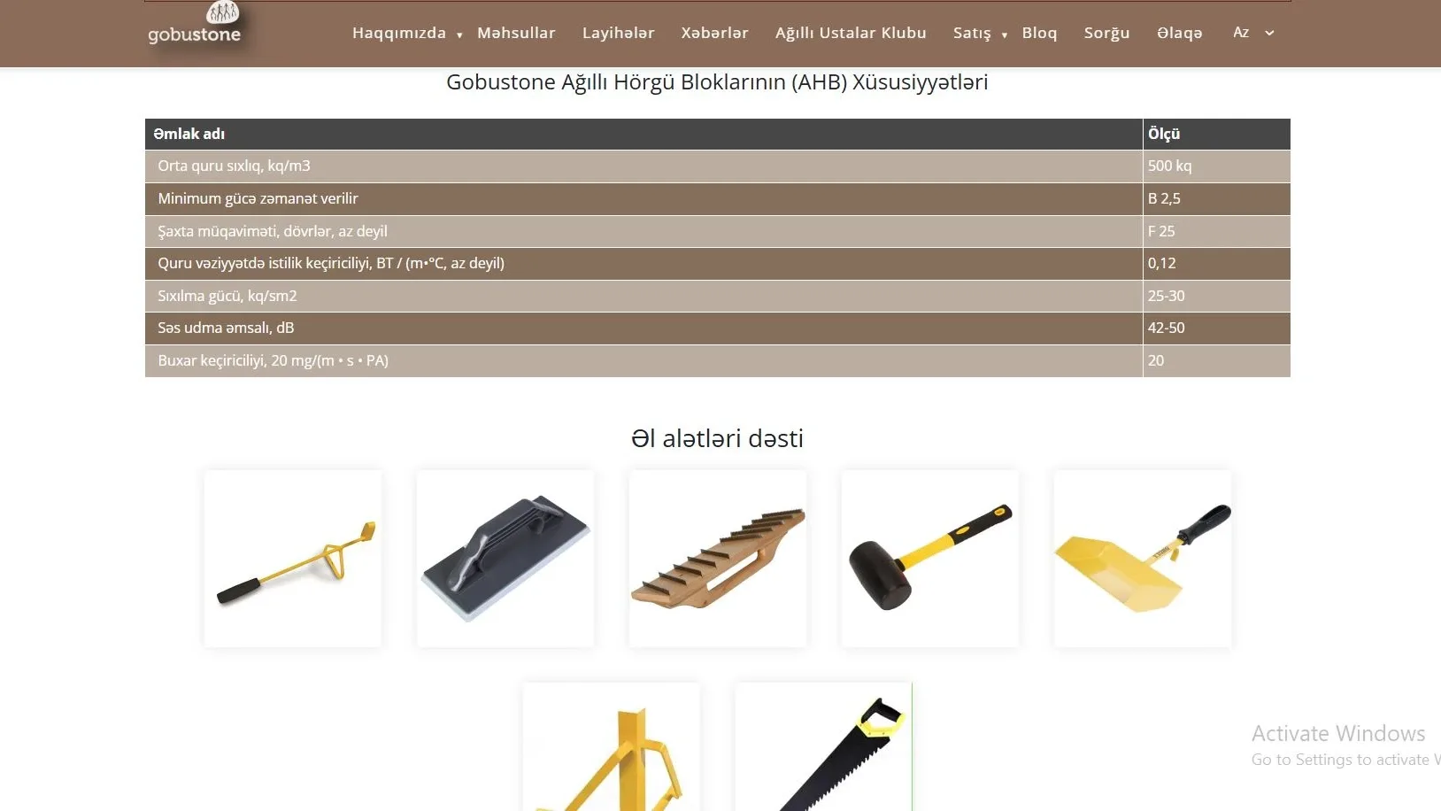 Gobustone.az - Məsaməli Hörgü Blokları və İnşaat Materialları Veb Saytı — 4 | Code Symphony Bakı