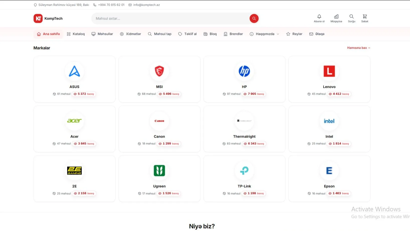 Komptech.az - Kompüter, İT Avaranlıqları və Xidmətləri E-Ticarət Platforması — 5 | Code Symphony Bakı