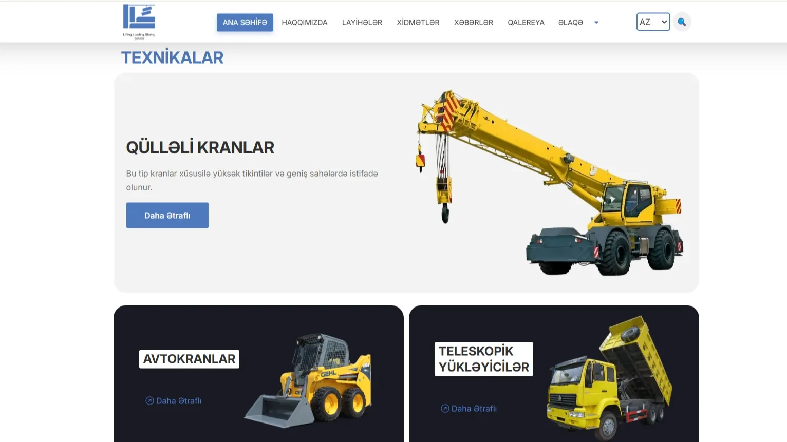 LLS MMC – Yükqaldırma, Logistika və Anbarlama Xidmətləri Veb Saytı — 2 | Code Symphony Bakı