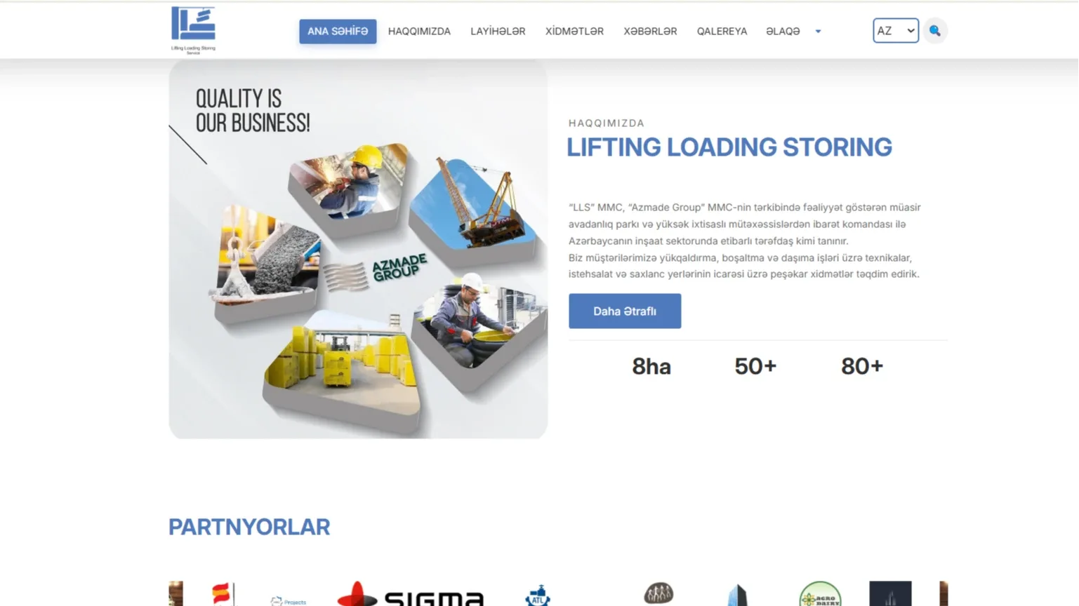 LLS MMC – Yükqaldırma, Logistika və Anbarlama Xidmətləri Veb Saytı — 3 | Code Symphony Bakı