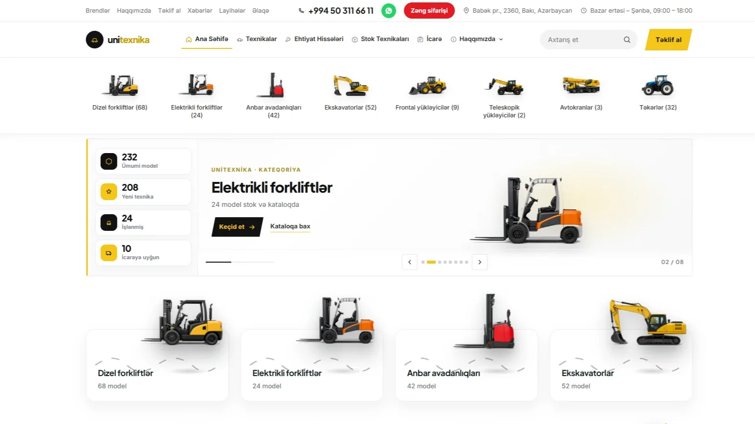 UniTexnika – Sənaye Texnikası Satışı, İcarəsi və Servis Platforması — 4 | Code Symphony Bakı